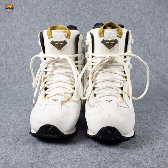 Roxy Snowboard Boots White Gold Track Lace Model Retro Style Women's Size 8.5 - Picture 2 of 16
